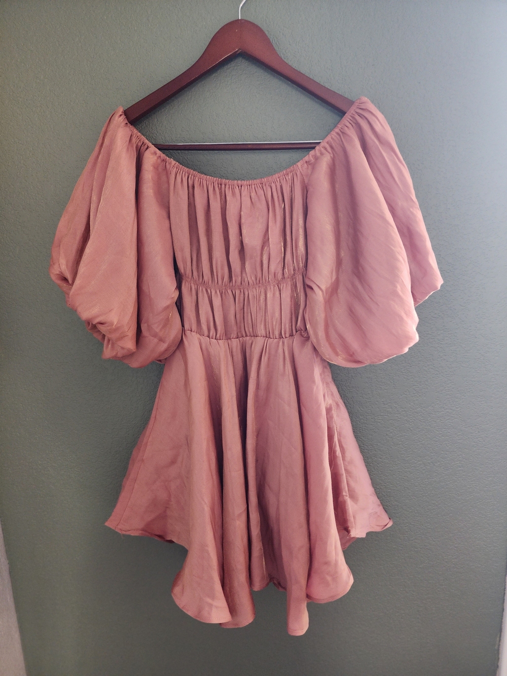 Altar'd State Dusty Rose Off-Shoulder Mini Dress